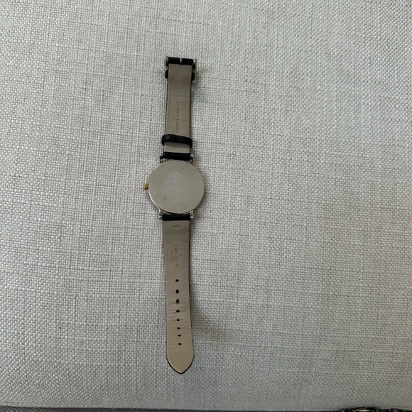 Kate Spade Metro Grand White Dial Quilted Black Leather Strap Watch- IYRU0125